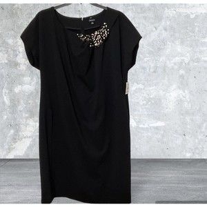Relativity Women’s Shift Dress Size 2XL Black Knee Length Sequins Brand New
